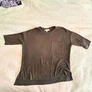 Philosophy Deep Olive Green Fuzzy Slouchy T-Shirt - XS